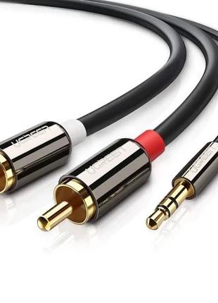 Кабель 3,5мм на 2RCA 5м UGREEN RCA шнур Hi-Fi Звук Экранирован...