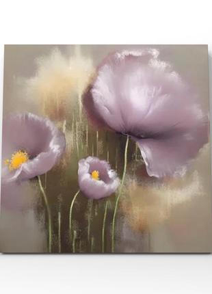 Картина фиолетовые сиреневые цветы на холсте