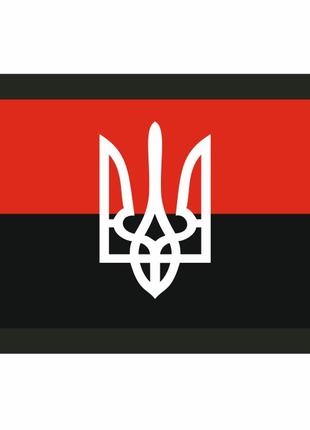 Шеврон красно-черный флаг УПА с тризубом Украины Шевроны на за...