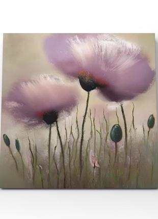 Картина на холсте сиреневые фиолетовые полевые цветы