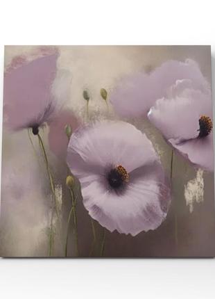 Картина на холсте пастельные полевые цветы фиолетовых сиреневы...