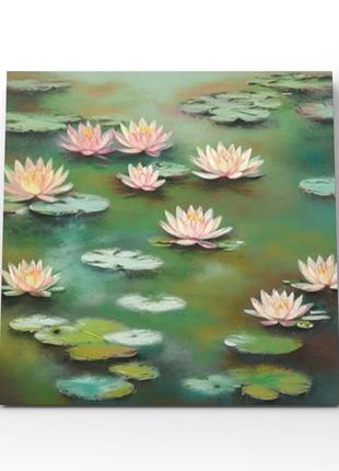 Картина водяные лилии водяные лилия лотос пруд в стиле клода м...