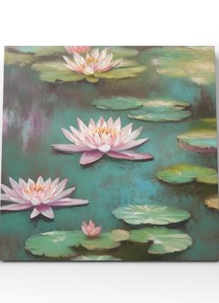 Картина на холсте водяные лилии водяная лилия пруд в стиле кло...