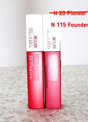 Стійка рідка матова помада для губ maybelline new york super s...