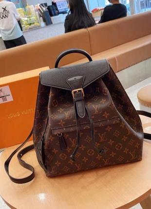 Рюкзак жіночий коричневий в стилі louis vuitton / рюкзак женск...