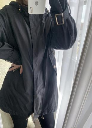 Плащ вітровка куртка пальто чорне довге mango