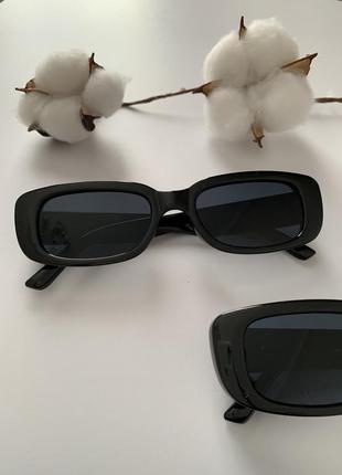 Черные солнцезащитные очки, трендовые прямоугольные очки