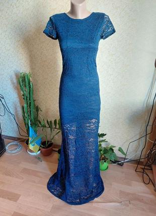 Новое вечернее платье, синее платье, длинное платье р хс-м