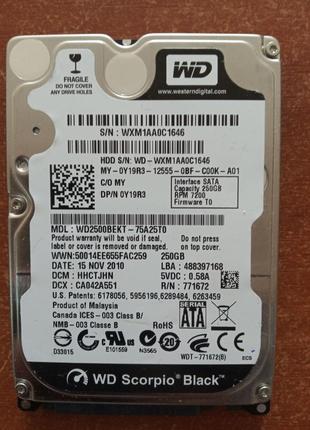 Жесткий диск HDD Western Digital 250 ГБ 2.5 для ноутбука