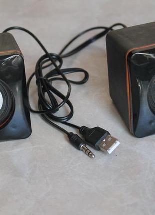 Нові Міні-колонки Lesko G101 Black для компьютера, ноутбука USB 2