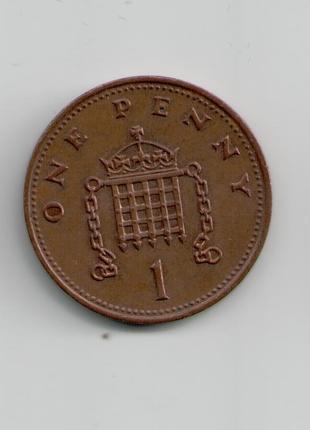 Монета Великобританія 1 пенні 1986 року