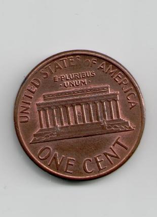 Монета США 1 цент 1988 года