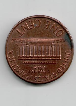 Монета США 1 цент 1993 года