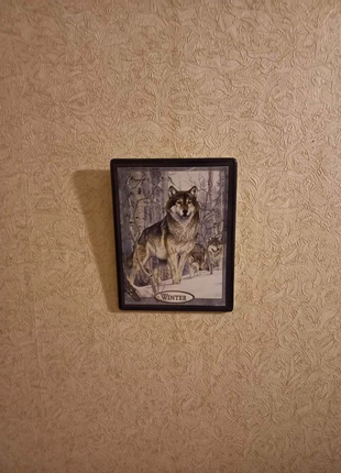 Продам керамическую картину "Зима" с изображением волков.