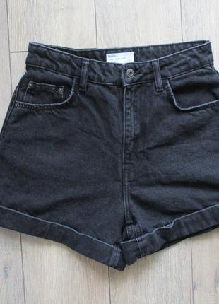 Bershka (36/s) джинсовые шорты высокая посадка