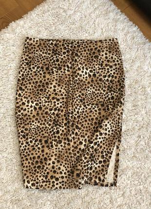 Леопардовая юбка анималистичный принт юбка