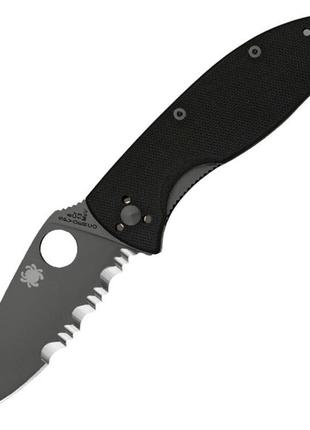 Нож складной spyderco tenacious полусеррейтор