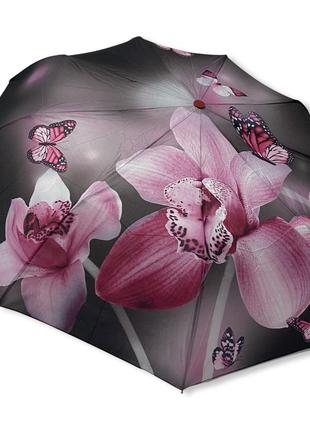 Женский зонт frei regen полуавтомат орхидея на 9 спиц #03001/4