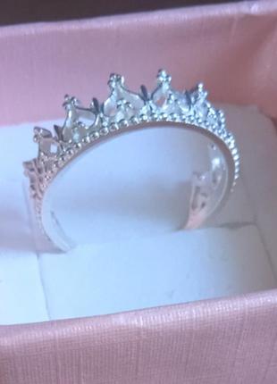 Кольцо серебряное женское (можно золото) корона 61-клц