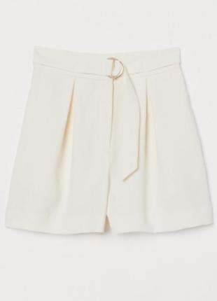 Белые короткие женские шорты h&amp;m