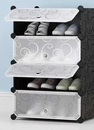 Пластиковый модульный шкаф органайзер для обуви