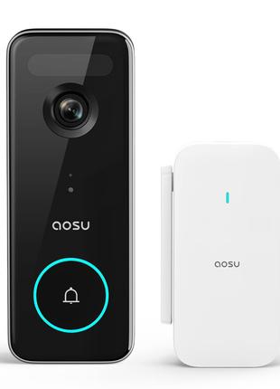 Беспроводная камера дверного звонка AOSU, 5 МП Ultra HD, без е...