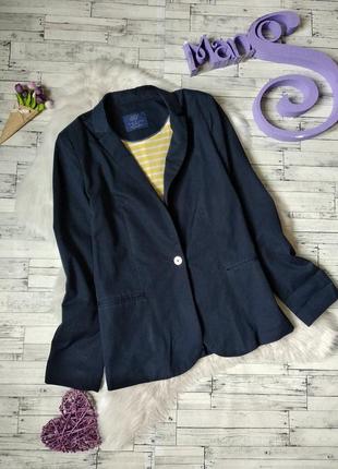 Пиджак zara женский синий классика размер 48 (l)