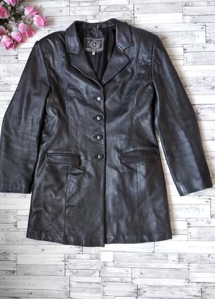 Куртка плащ lucas кожаная женская черная размер м 46
