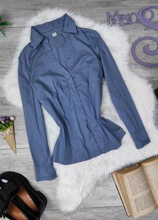 Женская голубая рубашка с длинным рукавом s.oliver размер м