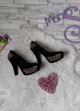 Туфли женские centro черные замша на каблуке размер 38