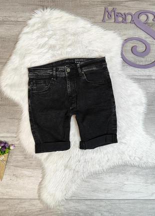 Мужские джинсовые шорты bershka черные размер 44 s