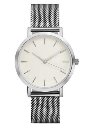 Мужские наручные часы geneva серебристые металлические с белым...