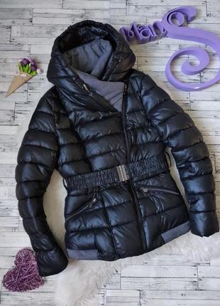 Женская зимняя куртка swest черная с поясом размер 46 м
