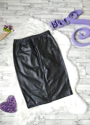 Женская кожаная юбка карандаш bebe черная размер 44 s