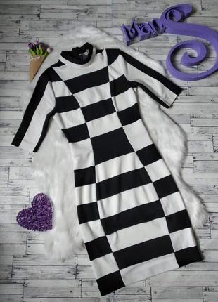 Женское платье h&m черно-белое с шахматным принтом размер xs 42