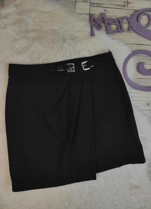 Женская юбка zara классическая черная с запахом размер xs 42