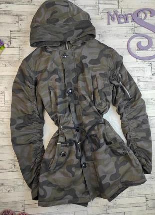 Женская куртка open цвет хаки защитный принт размер 50 хl