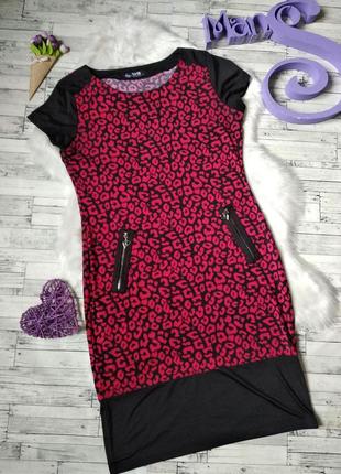 Платье birlik женское черно красное леопард размер 48 l