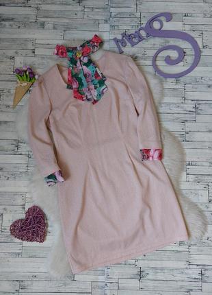 Стильное платье нежно розовое titomir с галстуком размер 44 s