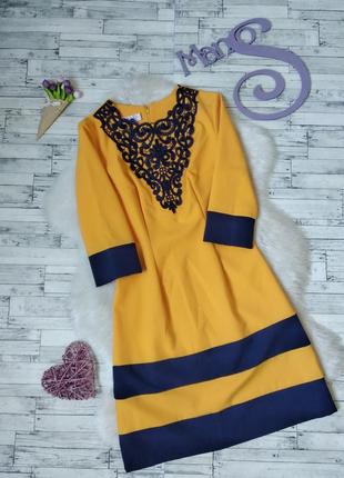 Платье andi желто синее женское размер 44-46 s-m