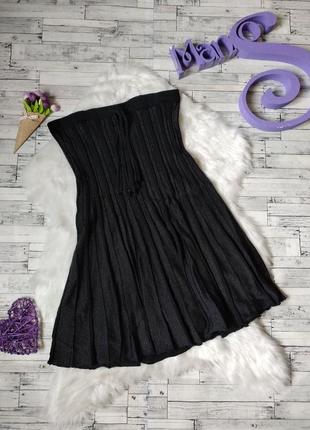 Платье zara женское черное без бретелек размер 44 s