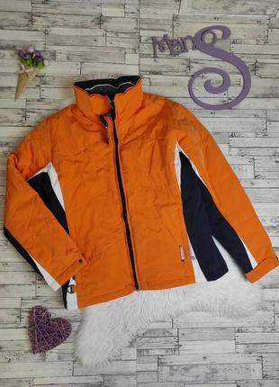Женская зимняя куртка лыжная горнолыжная оранжевого цвета разм...