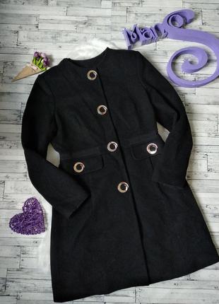 Пальто b2 balizza женское чёрное шерстяное размер 46-48(l)