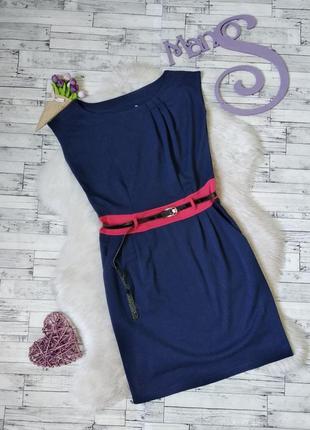 Платье женское синее с поясом и болеро размер 44 s