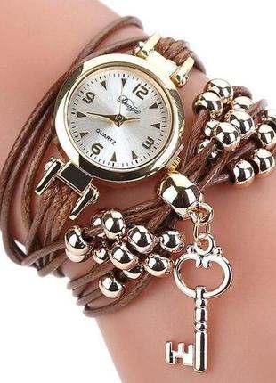 Жіночий наручний годинник браслет плетіння duoya