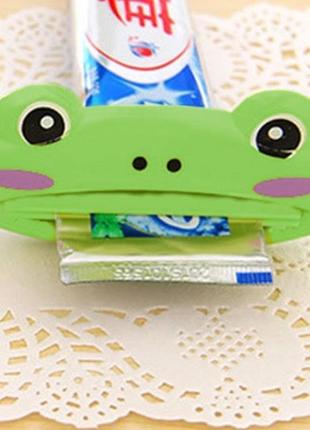 Видавлювач для зубної пасти "жаба" колір салатовий