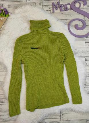 Жіночий светр hade made салатовий з люрексом з брошкою розмір ...