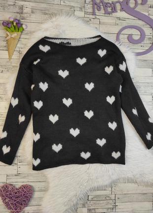 Женский свитер черный с сердечками италия размер s 44