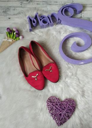 Туфли мокасины horoso женские красные замша размер 36