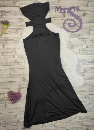 Жіноча сукня чорна довга без бретельок з відкритими боками роз...